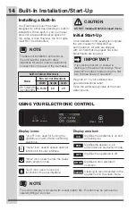 Preview for 14 page of Electrolux UL15IM20RS Use And Care Manual