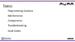 Preview for 3 page of Electrolux UNIC AURA Programming Maintenance Troubleshooting