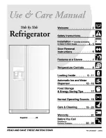 Preview for 1 page of Electrolux WRS23MF5AS3 Use & Care Manual