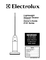 Electrolux Z161 Series Owner'S Manual preview