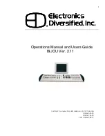 Electronics Diversified BIJOU 2.11 Operation Manual предпросмотр