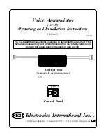 Preview for 1 page of Electronics International AV-17 Operating And Installation Instructions