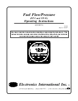 Preview for 1 page of Electronics International FP-5 Operating Instructions Manual