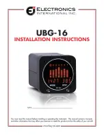 Preview for 1 page of Electronics International UBG-16 Installation Instructions Manual