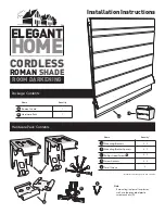 Предварительный просмотр 1 страницы ELEGANT HOME CORDLESS ROMAN SHADE Installation Instructions