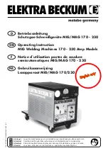 Предварительный просмотр 1 страницы Elektra Beckum 170 - 230 Amp Models Operating Instruction