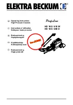 Preview for 1 page of Elektra Beckum High Pressure Cleaners HD 165 / 610 W (Norwegian) Bruksanvisning