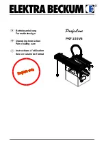 Elektra Beckum PKF 255 V8 Operating Instruction предпросмотр