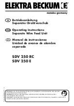 Предварительный просмотр 1 страницы Elektra Beckum SDV 250 E Operating Instructions Manual