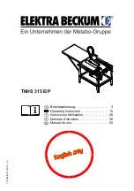 Elektra Beckum TKHS 315 E/P Series Operating Instructions Manual предпросмотр