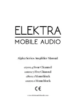 Elektra Mobile Audio Alpha A1100.5 Manual предпросмотр