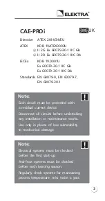 Preview for 3 page of ELEKTRA CAE-PROi Manual