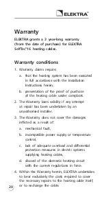 Предварительный просмотр 20 страницы ELEKTRA SelfTec 16 Installation Manual