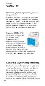 Предварительный просмотр 40 страницы ELEKTRA SelfTec 16 Installation Manual