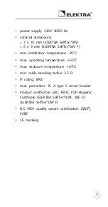 Preview for 7 page of ELEKTRA SelfTec DW Installation Manual