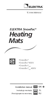 ELEKTRA SnowTec Installation Manual предпросмотр