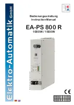 Preview for 1 page of Elektro-Automatik EA-PS 800 R Series Instruction Manual