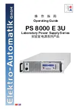 Elektro-Automatik PS 8000 E 3U Series Operating Manual предпросмотр