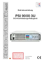 Elektro-Automatik PSI 900 3u Operating Manual preview