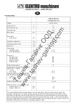 Предварительный просмотр 21 страницы Elektro Maschinen PSEm 2505P Operating Instruction