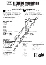 Предварительный просмотр 53 страницы Elektro Maschinen PSEm 2505P Operating Instruction