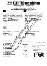 Предварительный просмотр 56 страницы Elektro Maschinen PSEm 2505P Operating Instruction