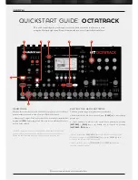 Предварительный просмотр 1 страницы Elektron Octatrack Quick Start Manual