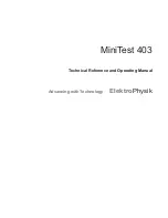 ElektroPhysik MiniTest 403 Technical Reference And Operating Manual предпросмотр