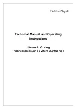 ElektroPhysik QuintSonic 7 Technical Manual And Operating Instructions предпросмотр