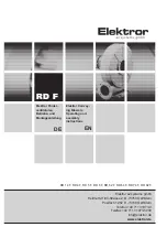 Elektror RD 14 F Operating And Assembly Instructions Manual preview