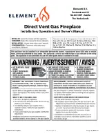 Element4 Direct Vent Gas Fireplace Installation, Operation And Owner'S Manual preview