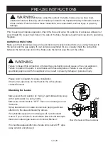 Предварительный просмотр 12 страницы ELEMENTI BIANCO OFP103NG Owner'S Manual