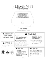 Preview for 1 page of ELEMENTI Manhattan OFG103NG Owner'S Manual