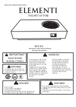 ELEMENTI OFG104 Owner'S Manual preview