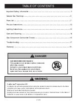 Предварительный просмотр 2 страницы ELEMENTI OFS304NG Owner'S Manual