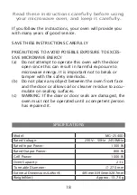 Предварительный просмотр 18 страницы Elenberg MG-2540D Instruction Manual