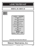 Preview for 1 page of Elenco Electronics AK-500 Assembly And Instruction Manual