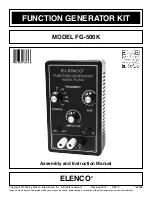 Preview for 1 page of Elenco Electronics FG-500K Assembly And Instruction Manual