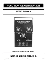 Elenco Electronics FG-600K Assembly And Instruction Manual preview