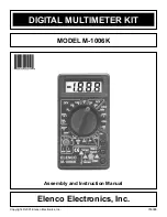 Предварительный просмотр 1 страницы Elenco Electronics M-1006K Assembly And Instruction Manual