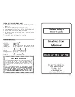 Предварительный просмотр 1 страницы Elenco Electronics XP-605 Instruction Manual