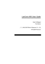 Preview for 1 page of Eletech LanConn-400 User Manual