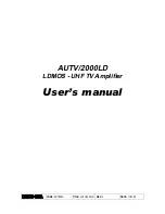 Elettronika AUTV/2000LD User Manual preview