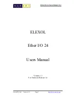 Предварительный просмотр 1 страницы ELEXOL Ether I/O 24 Abridged User Manual