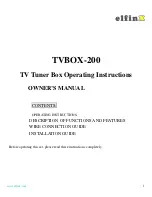 ElfinX TVBOX-200 Operating Instructions Manual предпросмотр