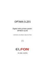 ELFON OPTIMA SL255 Installation And Software Manual For Fitters предпросмотр