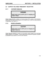 Preview for 17 page of Elgar GUPS 2400U Operating Manual