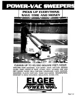 Elgee Power-Vac Sweepers User Manual предпросмотр