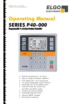 Предварительный просмотр 1 страницы ELGO Electronic P40-000 Series Operating Manual