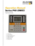 ELGO Electronic P40-SN002 Series Operation Manual предпросмотр